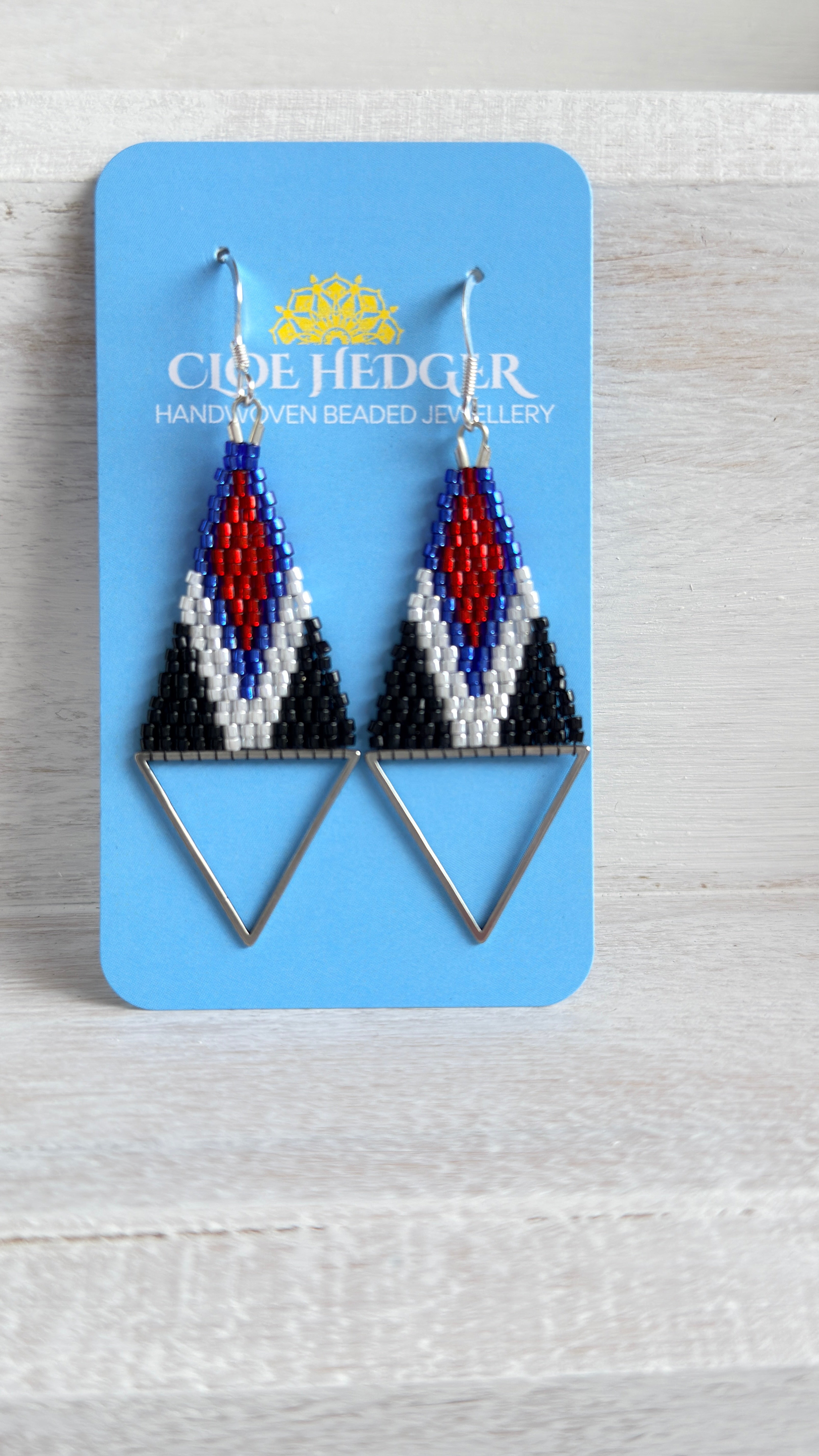 Steel Triangle Woven Earrings