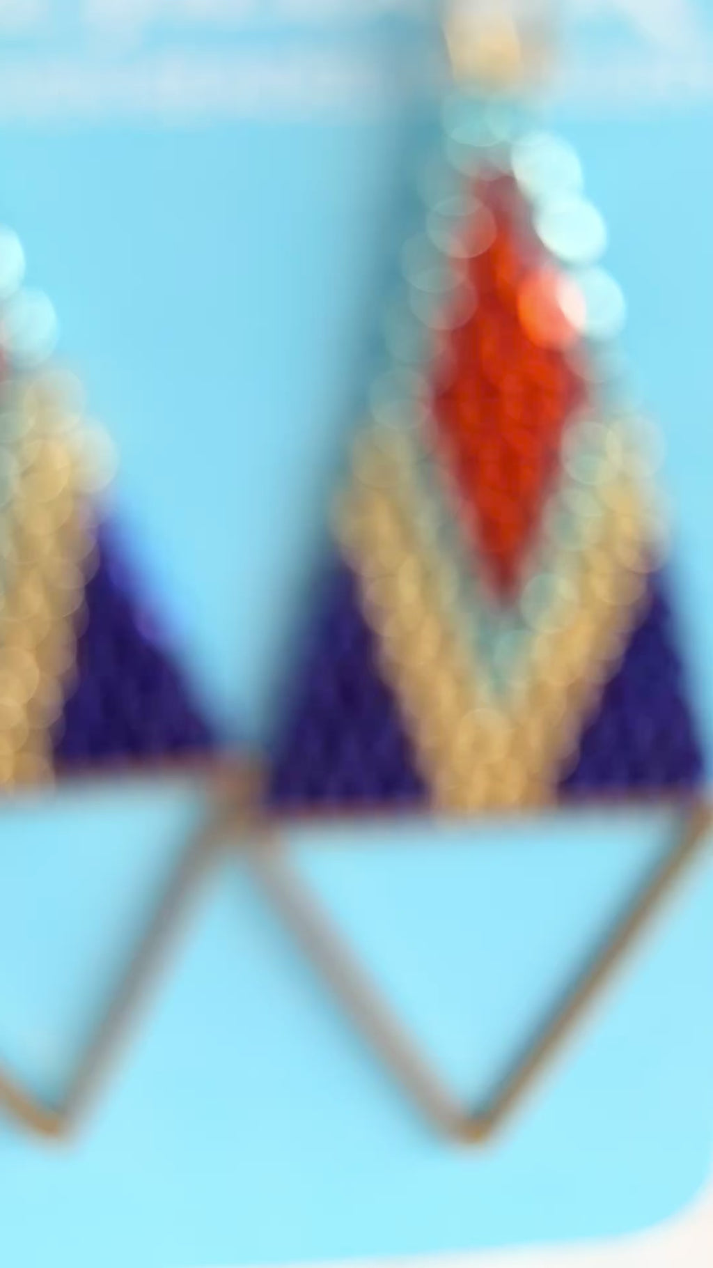 Brass Triangle Woven Earrings