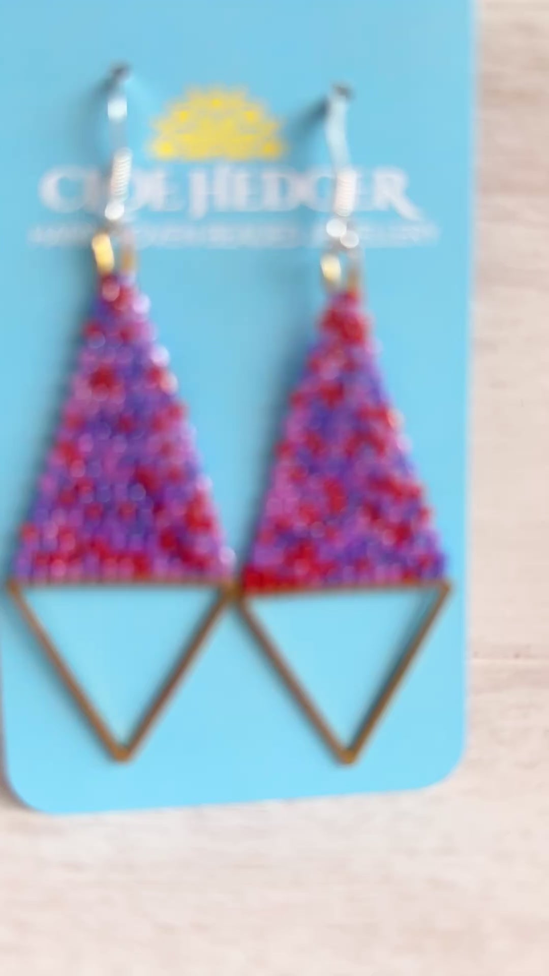 Brass Triangle Woven Earrings