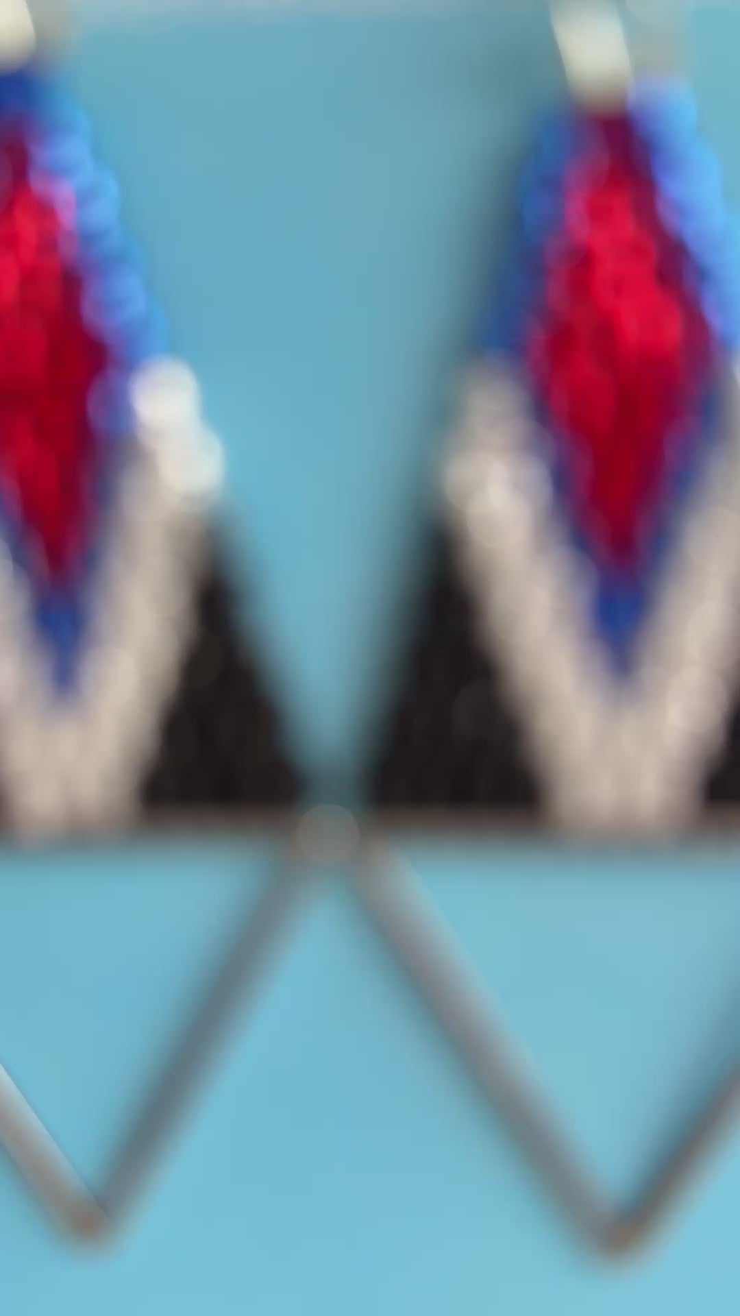 Steel Triangle Woven Earrings