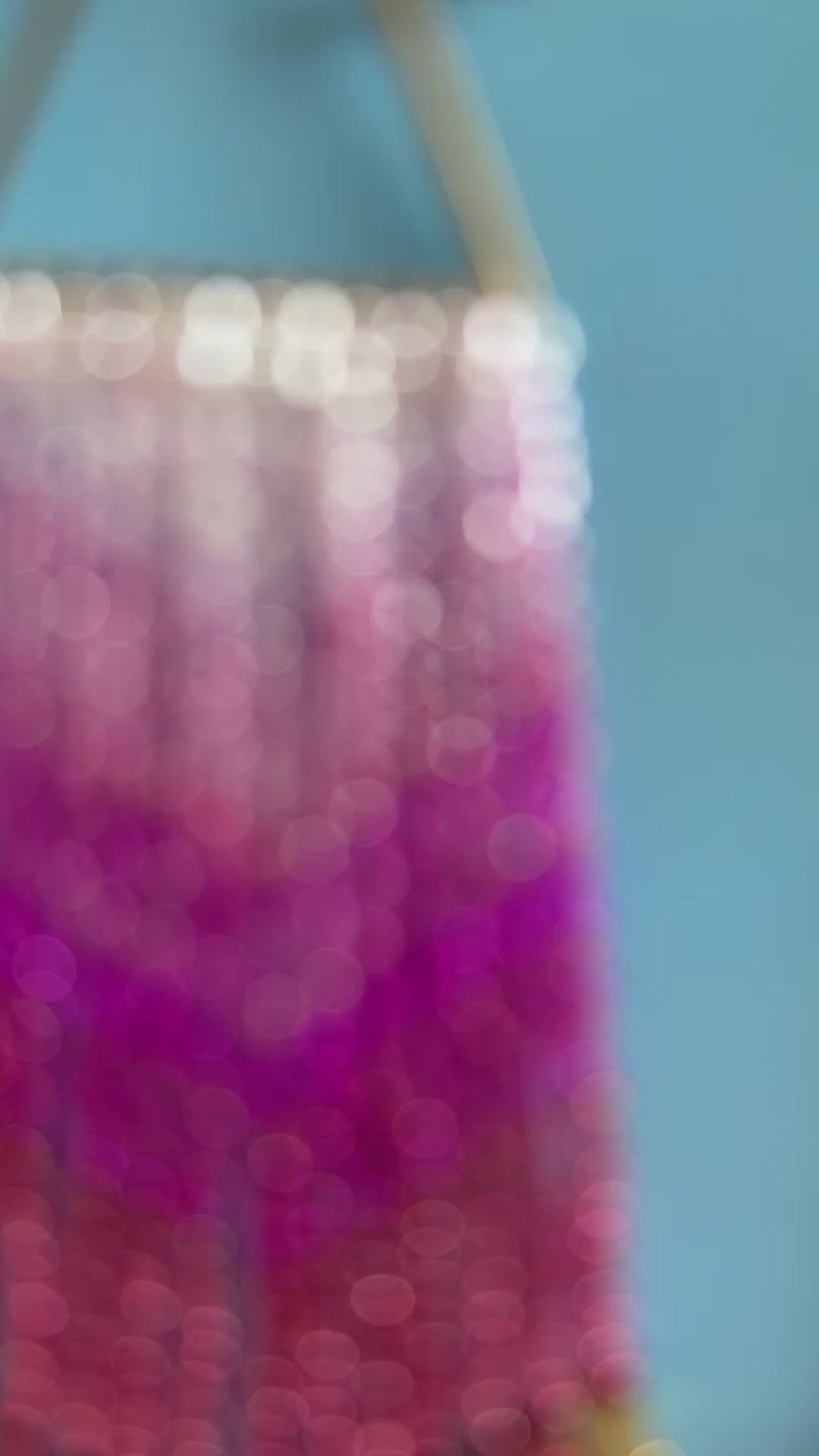 Gradient Pink Beaded Fringe Earrings