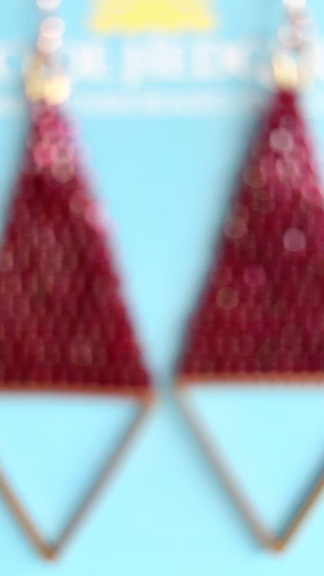 Brass Triangle Woven Earrings