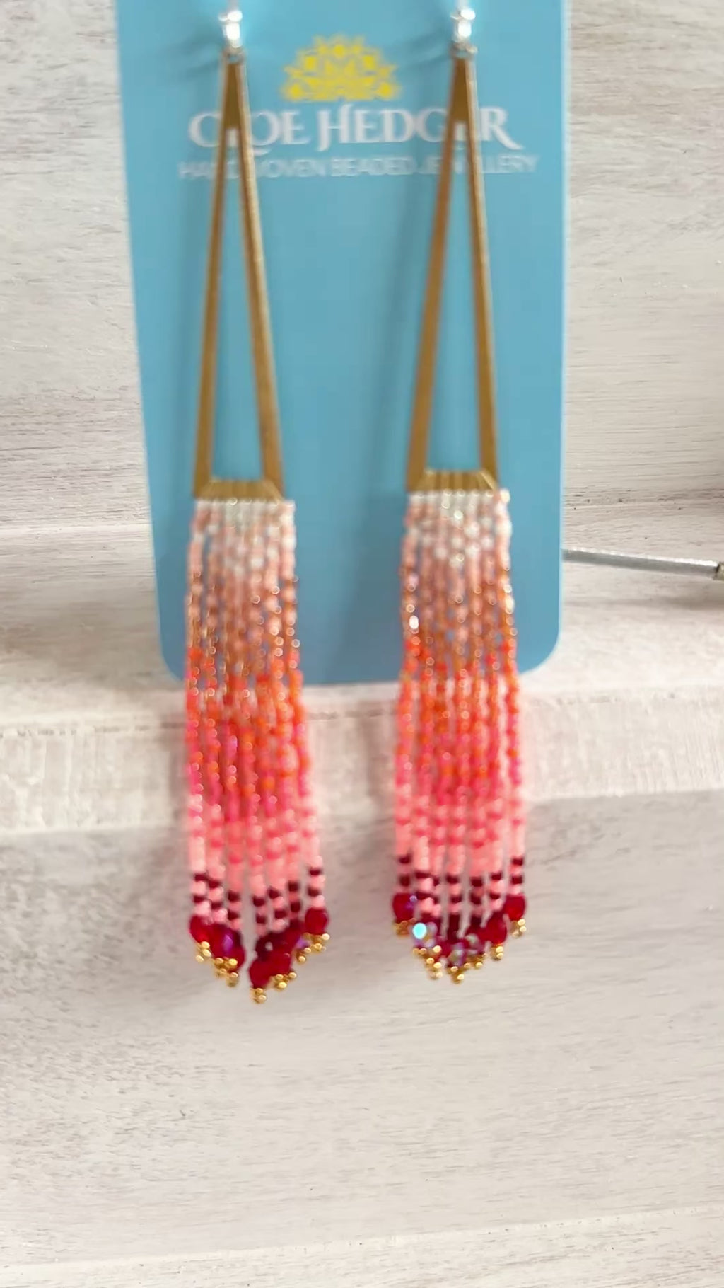 Gradient Sunset Beaded Fringe Earrings